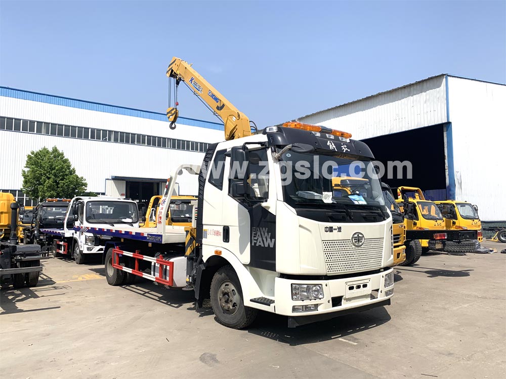 解放J6一拖二帶吊清障車（國五）