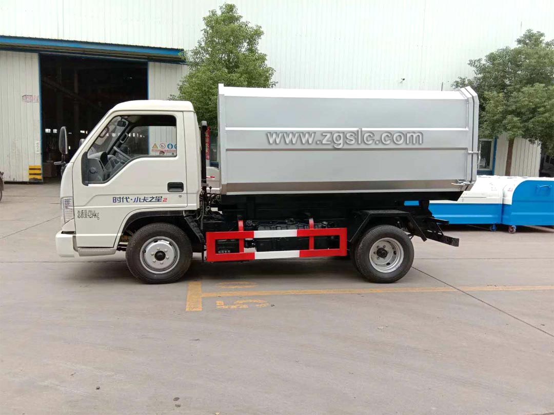 福田3方掛桶垃圾車(chē)_環(huán)衛(wèi)車(chē)掛小桶